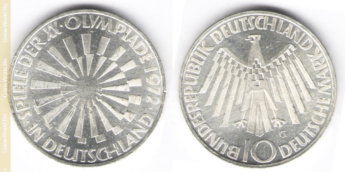 10 марок 1972 год  G Олимпиада Европа