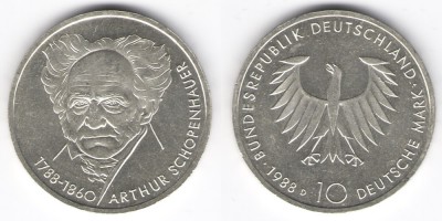 10 марок 1988 год  D А. Шопенгауэр