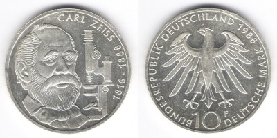 10 марок 1988 год F