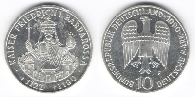 10 марок 1990 год F