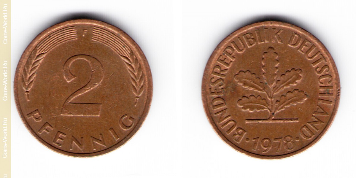 2 pfennig 1978 (F) Germany
