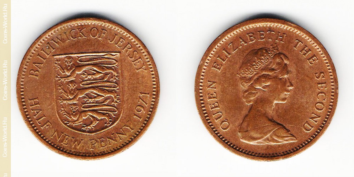 ½ penny novo 1971 Jersey