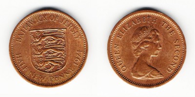 ½ new penny 1971