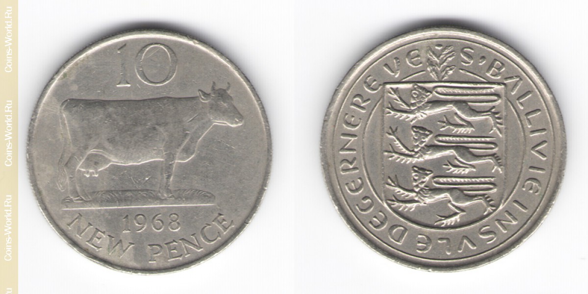 10 New Pence 1968 Guernsey