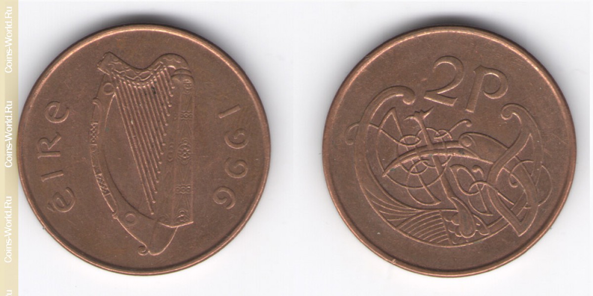 2 pence 1996, Irlanda