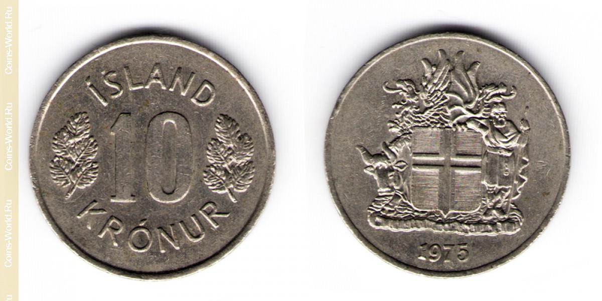 10 coronas 1975 Islandia