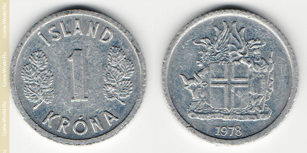 1 corona 1978 Islandia