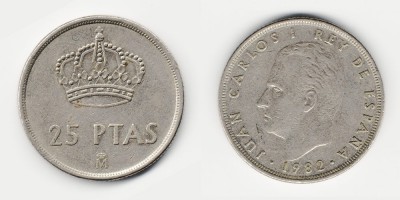 25 pesetas 1982