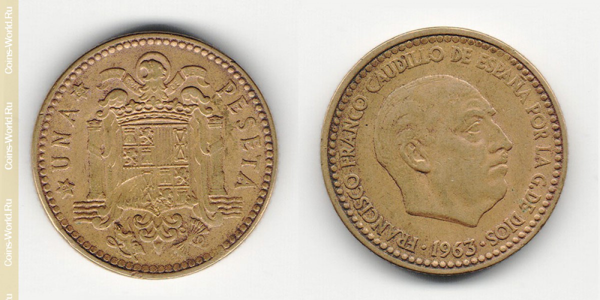 1 peseta 1963, Espanha