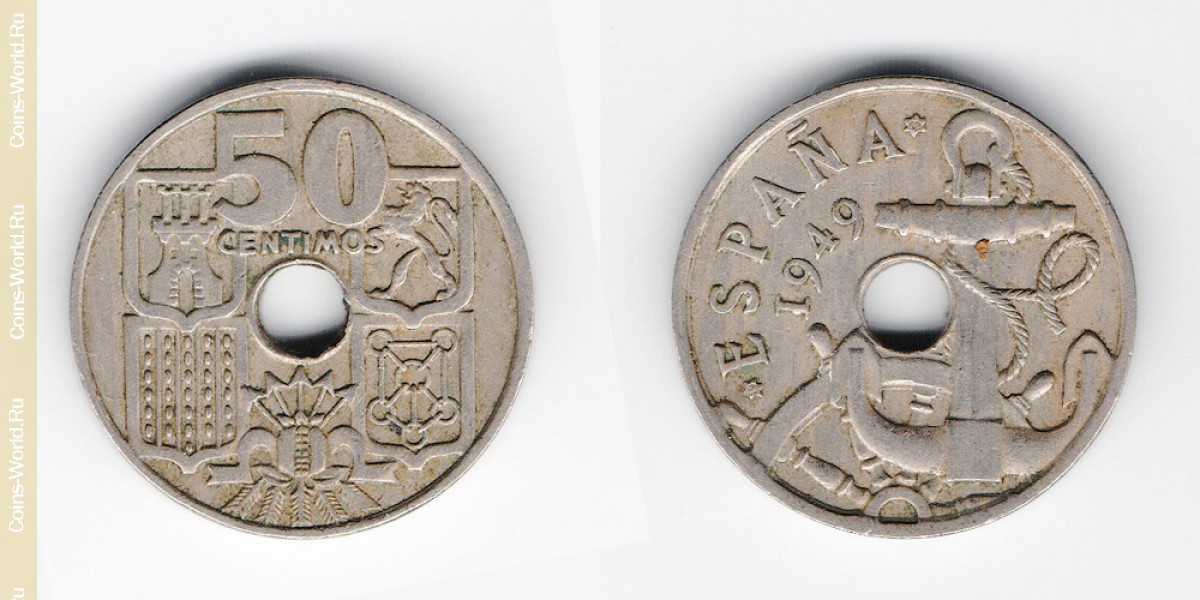 50 céntimos  de 1949, España