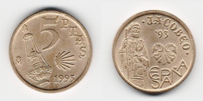 5 pesetas 1993