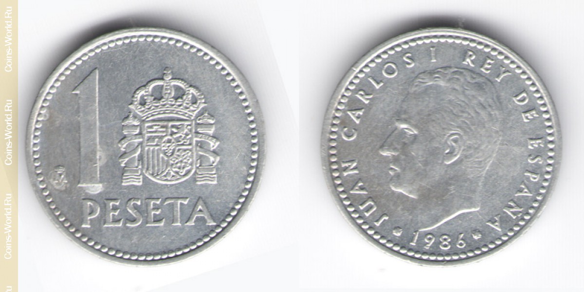 1 peseta en el año 1986 España