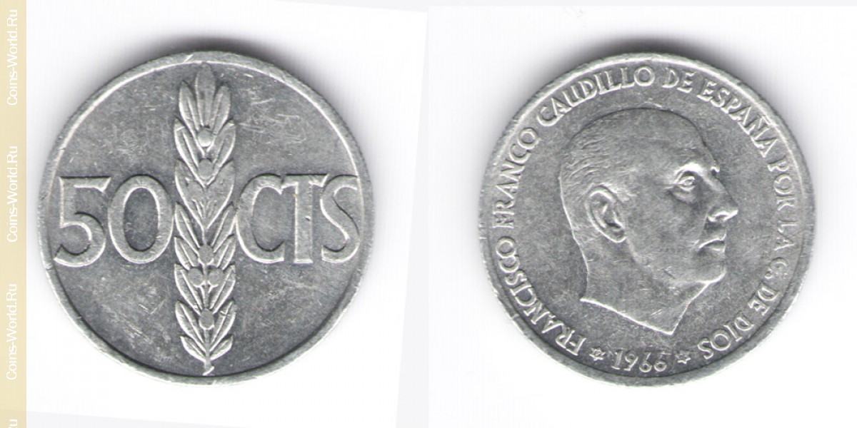 50 cêntimos 1966 Espanha
