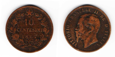 10 centesimi 1867 T