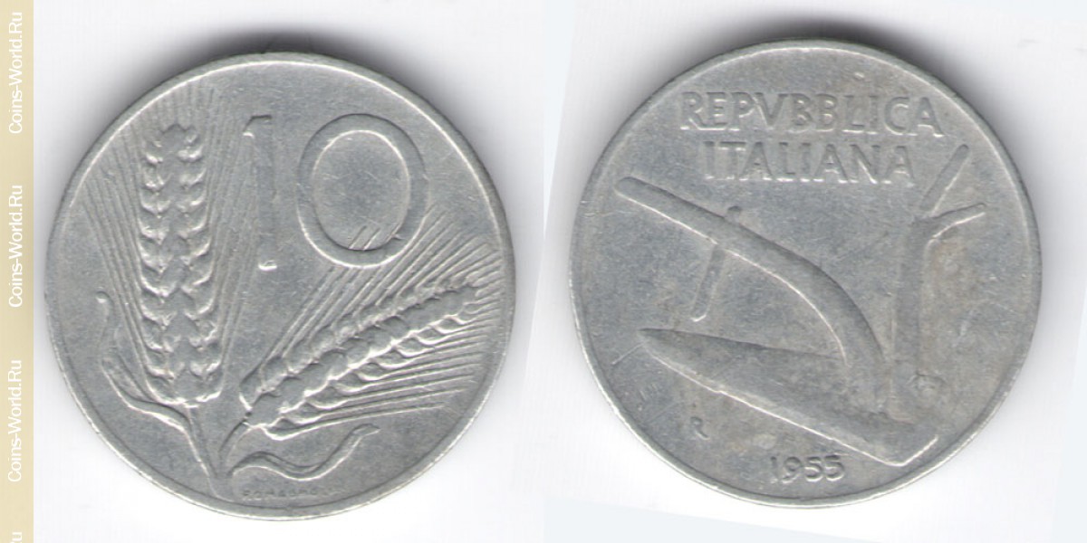10 liras 1955 da Itália