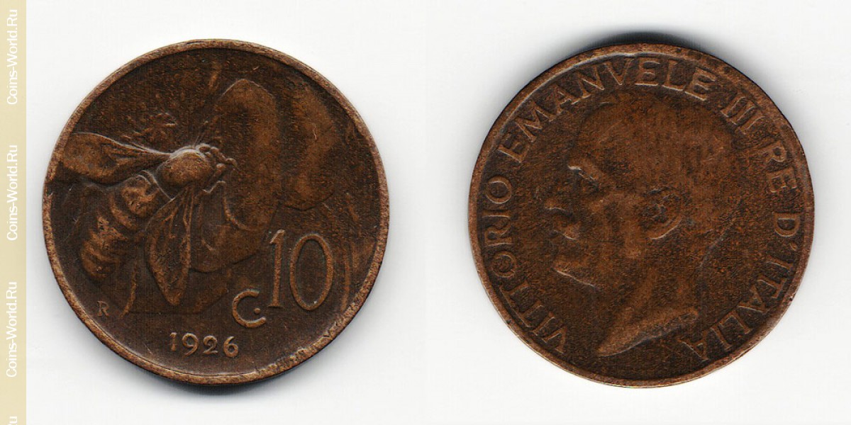 10 centésimos 1926, Itália