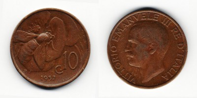 10 centésimos 1937