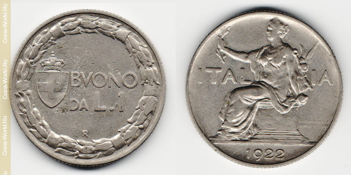 1 lira 1922 Italy