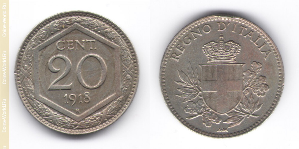 20 centésimos 1918 Itália