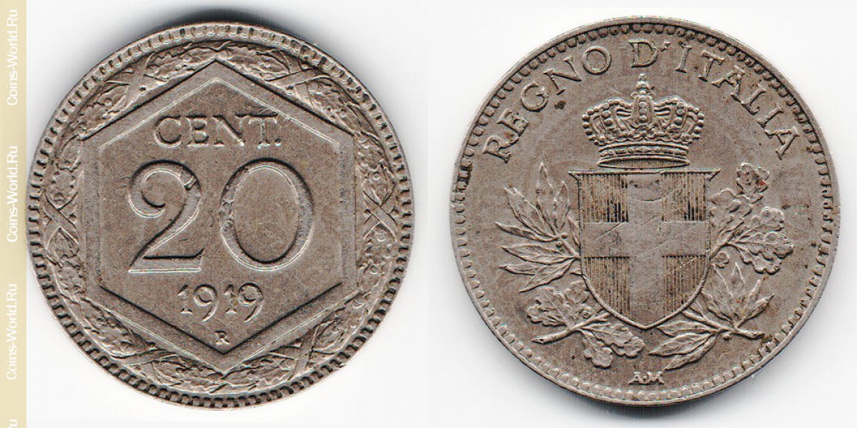 20 centésimos 1919, Italia