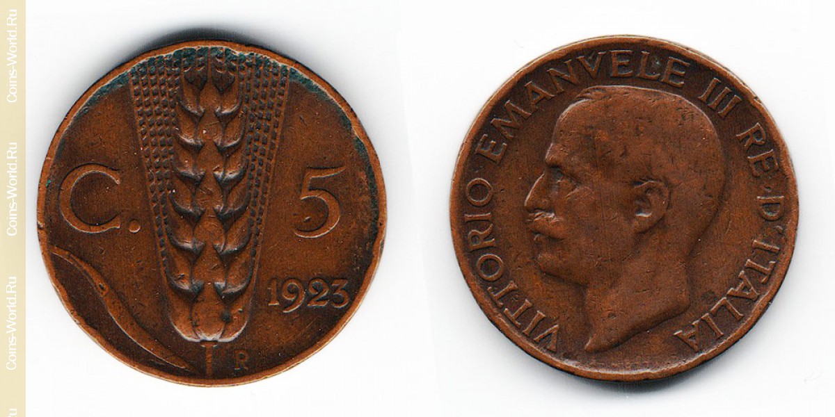 5 centésimos 1923 Italia