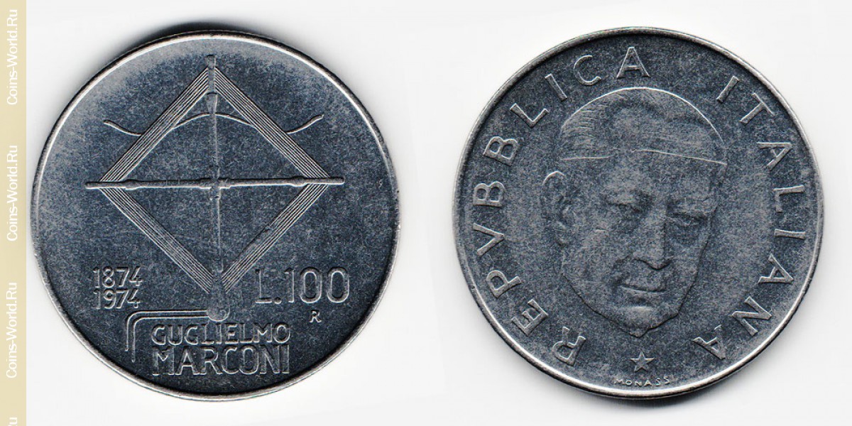 100 liras 1974, Itália