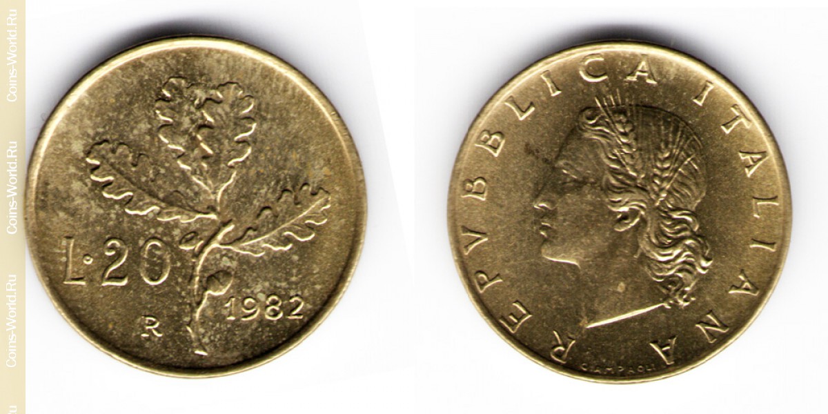 20 Lira  1982 Italien