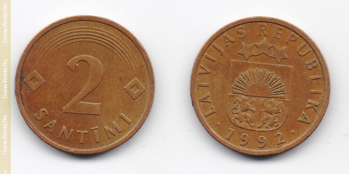 2 Centimes 1992 Lettland