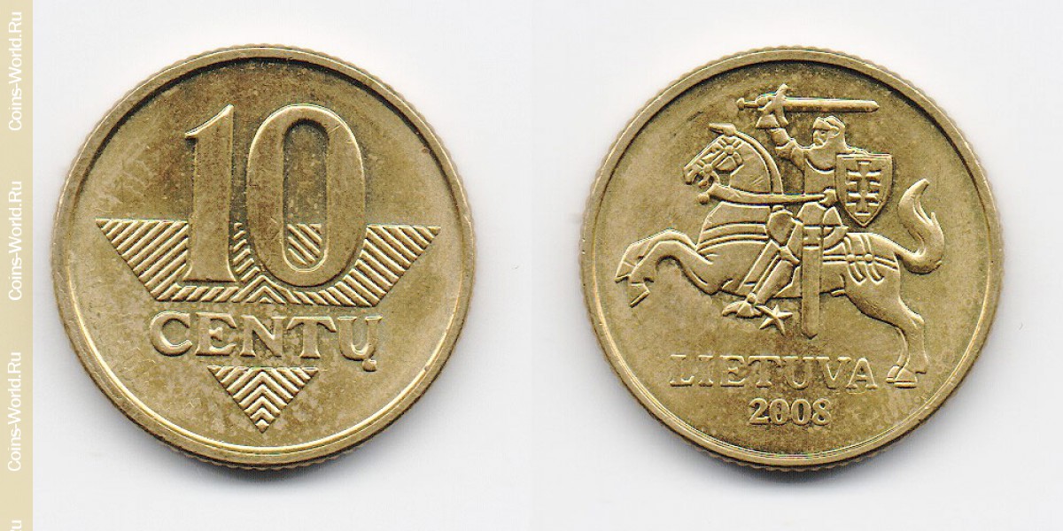 10 centas 2008, Lituânia