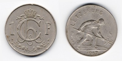 1 франк 1957 года