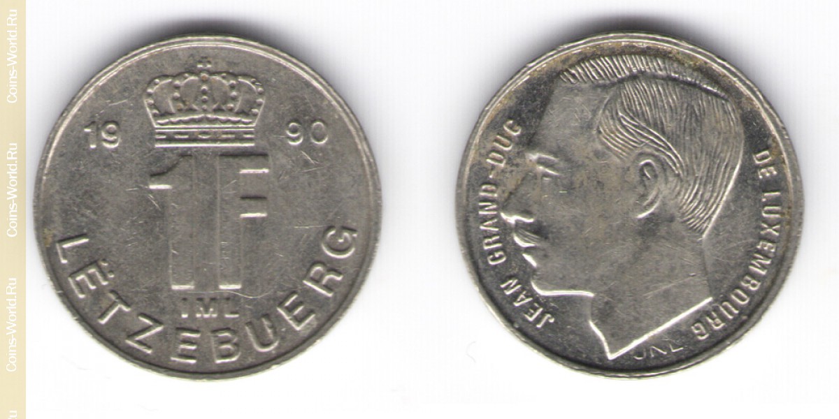 1 franco 1990 Luxemburgo