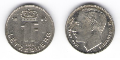 1 франк 1990 года