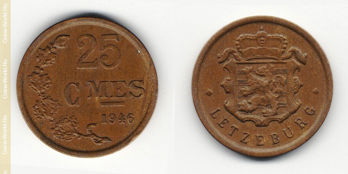 25 céntimos 1946 Luxemburgo