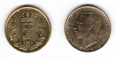 5 франков 1987 года
