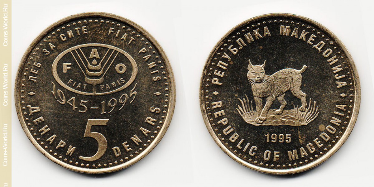 5 denares 1995 Macedonia