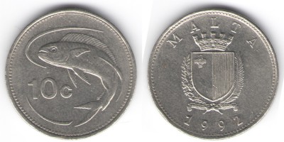 10 центов 1992 года