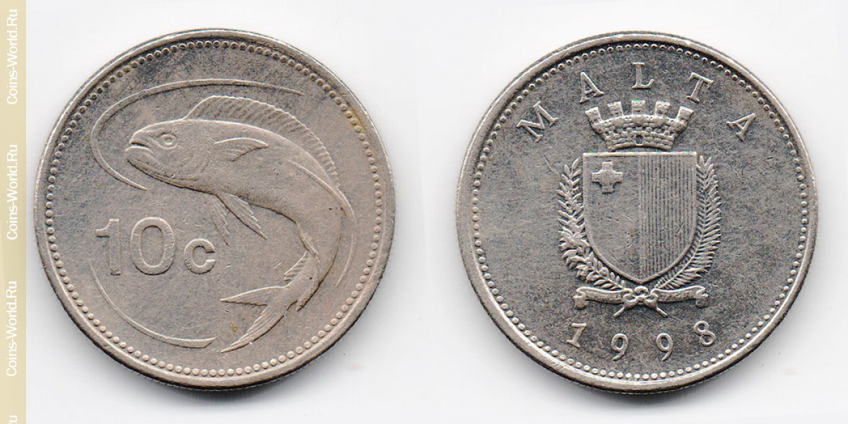 10 cêntimos 1998 Malta
