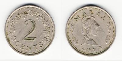 2 цента 1972 года