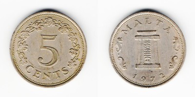 5 центов 1972 года