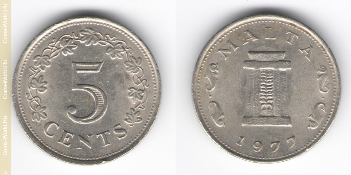 5 центов 1977 года Европа