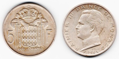 5 francos de 1966
