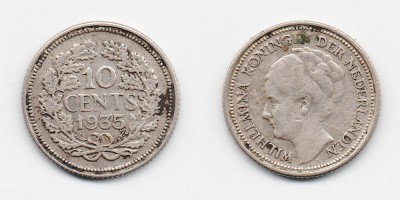 10 центов 1935 года 