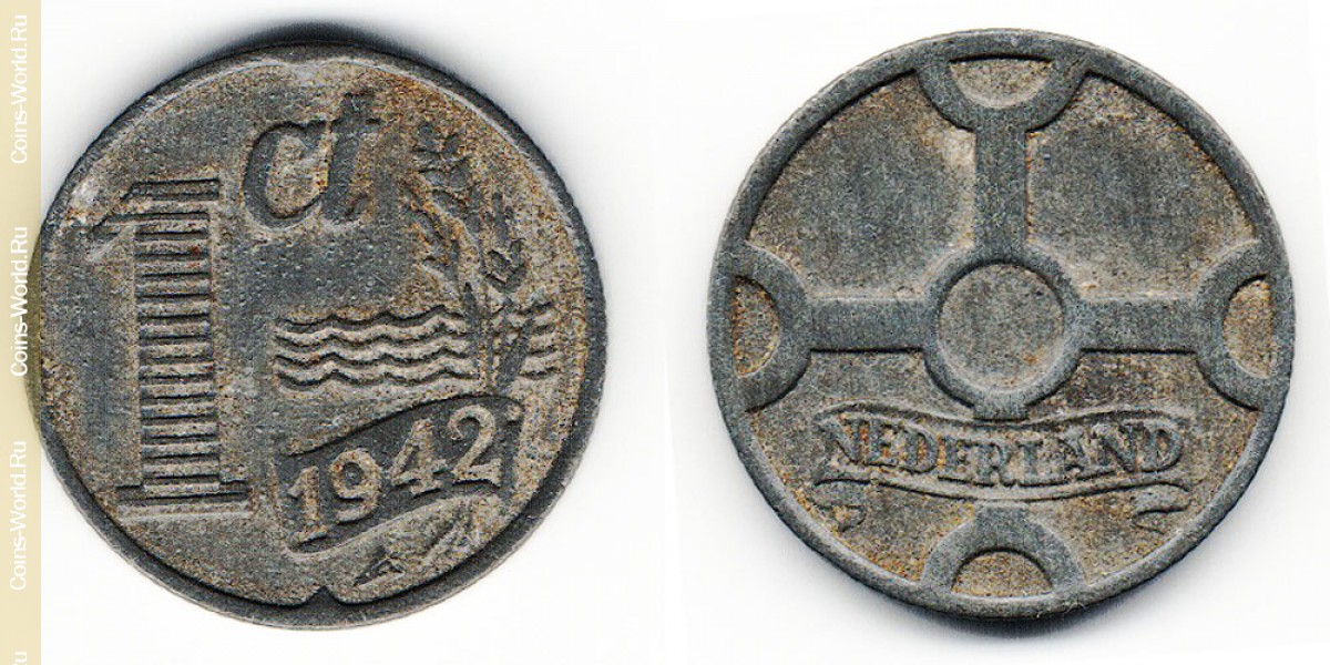 1 cêntimo 1942, Holanda