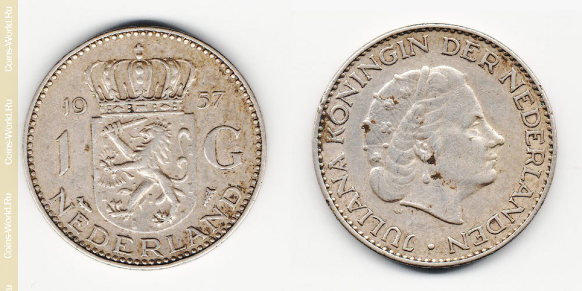 1 gulden 1957-Netherlands