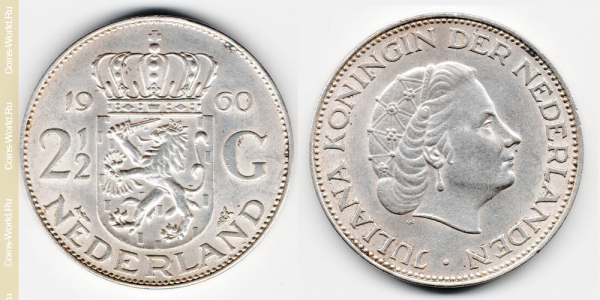 2 1/2 Gulden Niederlande 1960