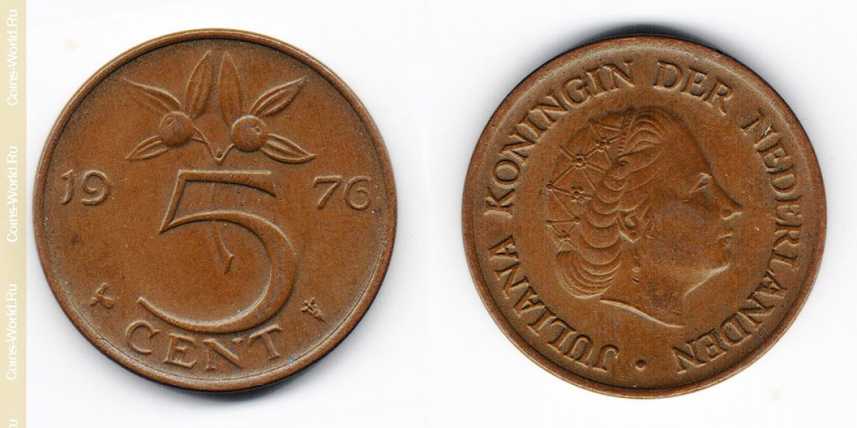 5 центов 1976 года Нидерланды