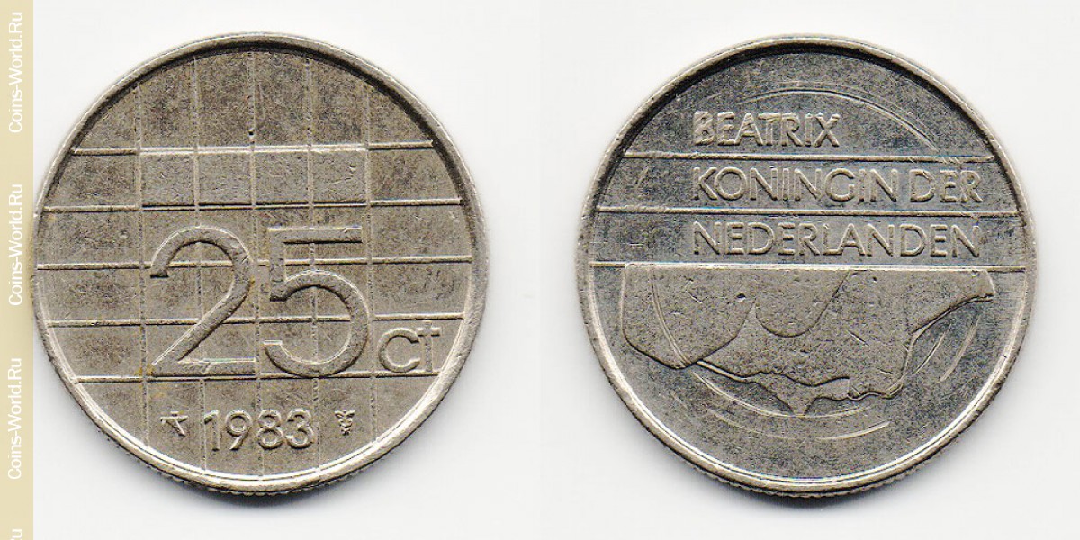 25 центов 1983 года Нидерланды