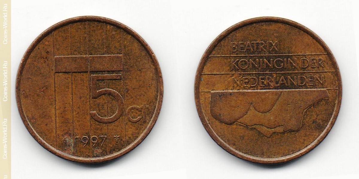 5 центов 1997 года Нидерланды