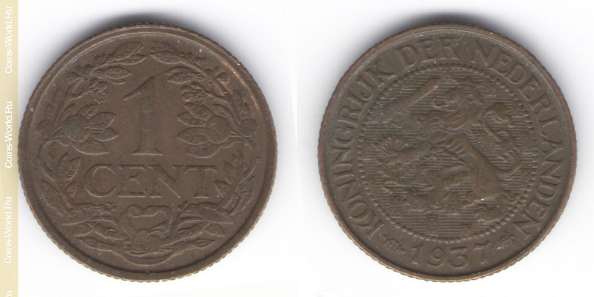 1 цент 1937 года Европа