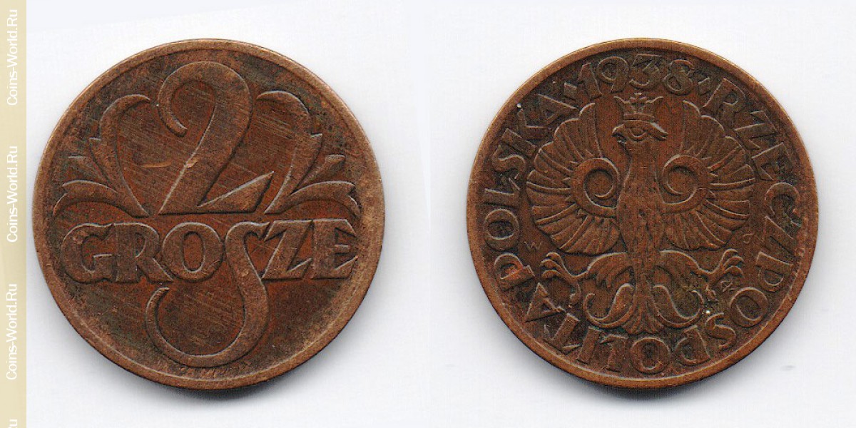 2 grosze 1938, Polonia